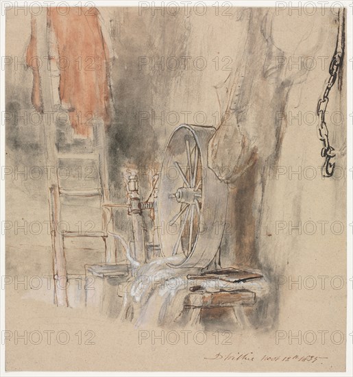 Study for "The Peep-O’-Day Boys’ Cabin, in the West of Ireland" ("The Sleeping Whiteboy"), 1835. David Wilkie (British, 1785-1841). Watercolor, point of brush and gouache with graphite and brown ink; sheet: 23.4 x 21.9 cm (9 3/16 x 8 5/8 in.).