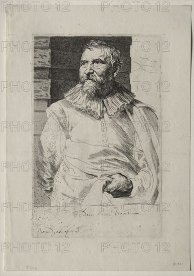 Portrait of Adam van Noort. Anthony van Dyck (Flemish, 1599-1641). Etching and engraving