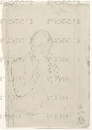 The Letter (verso), 1890-1891. Mary Cassatt (American, 1844-1926). Soft ground lines transferred from etching plate