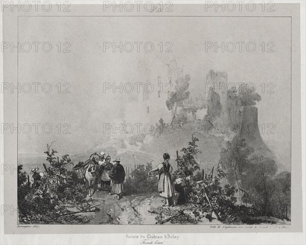 Voyages pittoresques et romantiques dans l'ancienne France,  Franche-Comté:  Ruines du château d'Arlay, 1825. Richard Parkes Bonington (British, 1802-1828). Lithograph