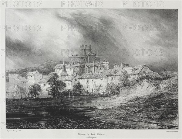 Voyages pittoresques et romantiques dans l'ancienne France, Auvergne:  Château de Pont-Gibaud, 1830. Eugène Isabey (French, 1803-1886). Lithograph
