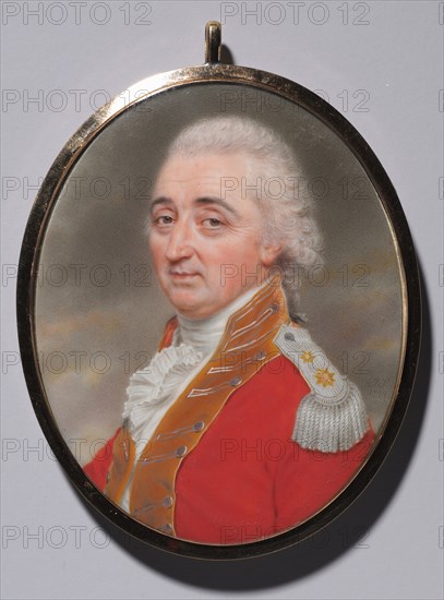 Portrait of Lieutenant General Daniel Burr, 1799. John I Smart (British, 1741-1811). Watercolor on ivory in a gold frame with glazed hair reverse; framed: 8.8 x 7.2 cm (3 7/16 x 2 13/16 in.); sight: 8.4 x 6.8 cm (3 5/16 x 2 11/16 in.).