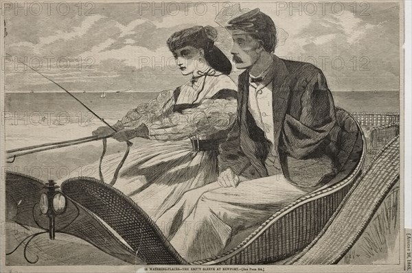 Our Watering Places - The Empty Sleeve at Newport, 1865. Winslow Homer (American, 1836-1910). Wood engraving