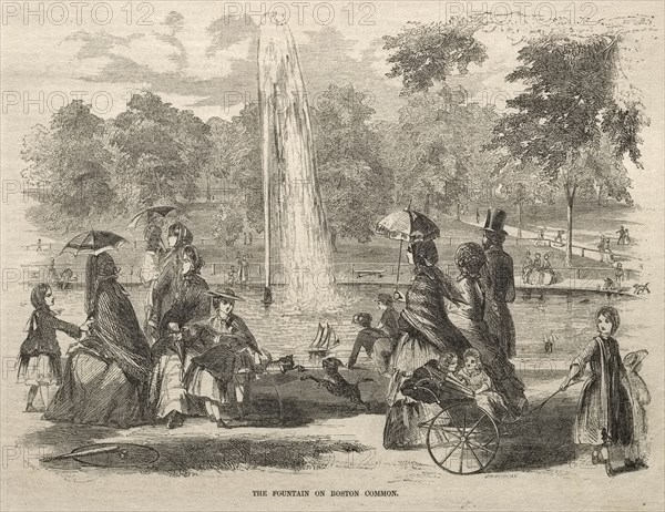 The Fountain at Boston Common, 1857. Winslow Homer (American, 1836-1910). Wood engraving