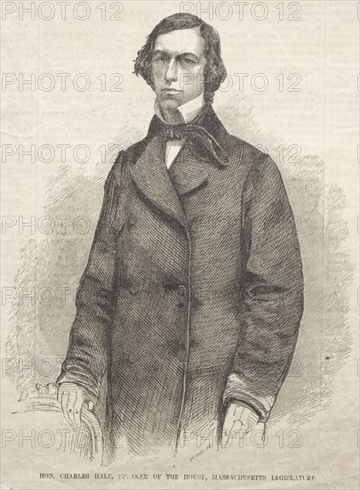 Hon. Charles Hale, Speaker of the House, Massachusetts Legislature, 1859. Winslow Homer (American, 1836-1910). Wood engraving