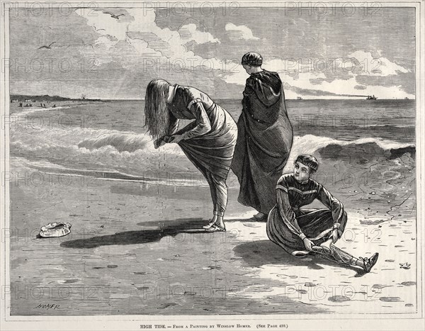 High Tide, 1870. Winslow Homer (American, 1836-1910). Wood engraving