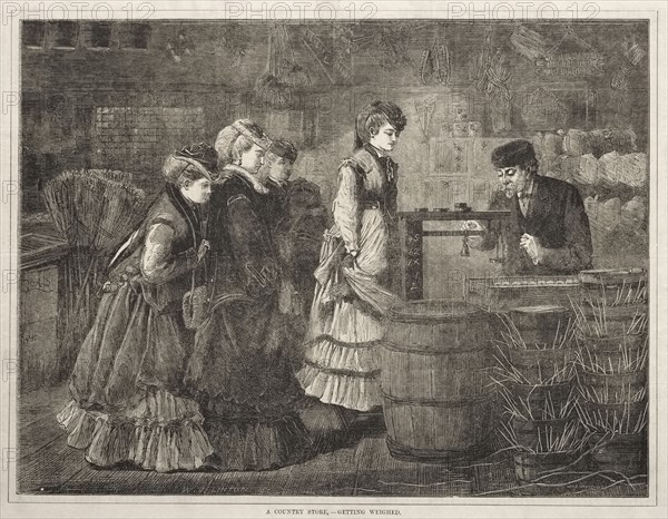 A Country Store, Getting Weighed, 1871. Winslow Homer (American, 1836-1910). Wood engraving