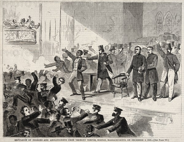 Expulsion of Negroes and Abolitionists from Tremont Temple, Boston, Massachusetts, on December 3, 1860, 1860. Winslow Homer (American, 1836-1910). Wood engraving
