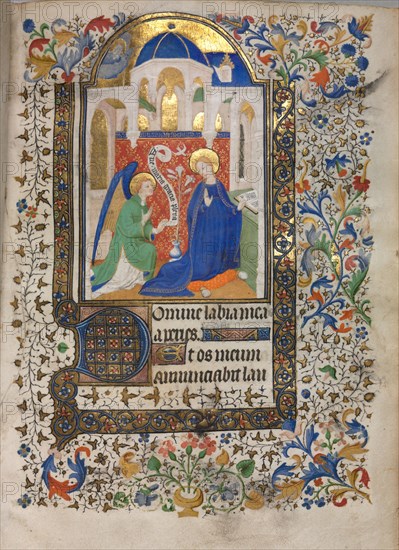 Book of Hours (Use of Paris): Annunciation, c. 1420. Follower of Boucicaut Master (French, Paris, active about 1410-25). Ink, tempera, and gold on vellum; sheet: 20.3 x 14 cm (8 x 5 1/2 in.).