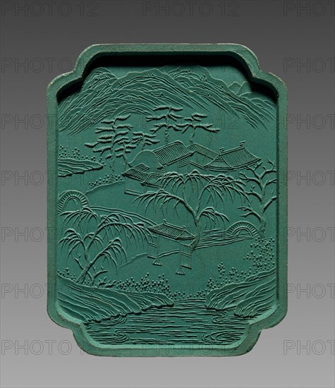 Ink Cake, 1736-95. China, Qing Dynasty (1644-1911), Qianlong reign (1736-95). Ink cake; overall: 6.4 x 4.8 cm (2 1/2 x 1 7/8 in.).
