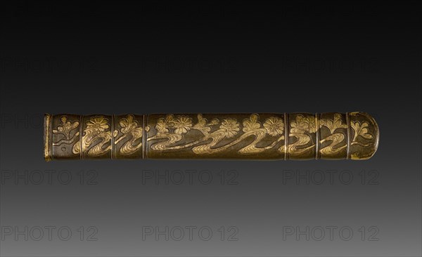 Knife Handle (Kozuka), c 1800s. Japan, 19th century. Inlaid bronze; overall: 1.4 cm (9/16 in.).