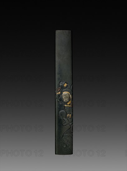 Knife Handle (Kozukai), c 1800s. Japan, 19th century. Inlaid bronze; overall: 1.3 cm (1/2 in.).
