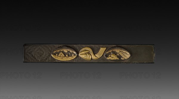 Knife Handle (Kozukai), c 1800s. Japan, 19th century. Inlaid bronze; overall: 1.4 cm (9/16 in.).