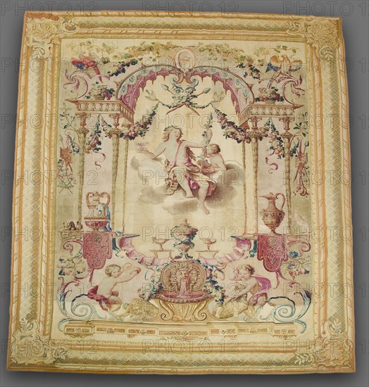 Seasons: Autumn, Bacchus, 1700s. Gobelins (French). Tapestry weave; silk, wool, cotton; overall: 358 x 246.4 cm (140 15/16 x 97 in.).