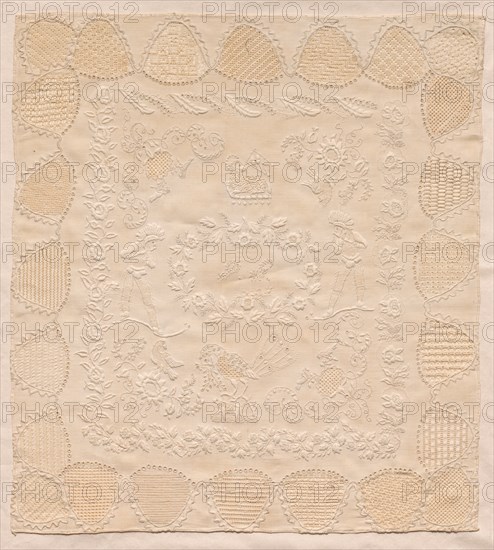 Sampler, 1800s. Mexico, 19th century. Embroidery; average: 38.1 x 41.9 cm (15 x 16 1/2 in.).