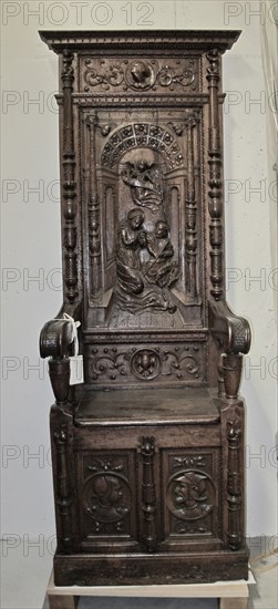 High-back Stall, 1534. France, 16th century, period of Francis I. Walnut; overall: 183.5 x 71.5 x 47 cm (72 1/4 x 28 1/8 x 18 1/2 in.).