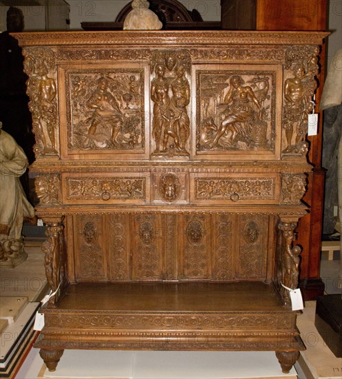 Dressoir, mid 1500s. Style of Hugues Sambin (French, 1518-c. 1601). Walnut; overall: 151.5 x 129.5 x 49 cm (59 5/8 x 51 x 19 5/16 in.).
