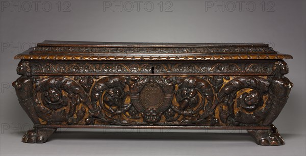 Marriage Chest (Cassone), early 1500s. Italy, early 16th century. Walnut with traces of gilding; overall: 62.2 x 172 x 55.9 cm (24 1/2 x 67 11/16 x 22 in.).