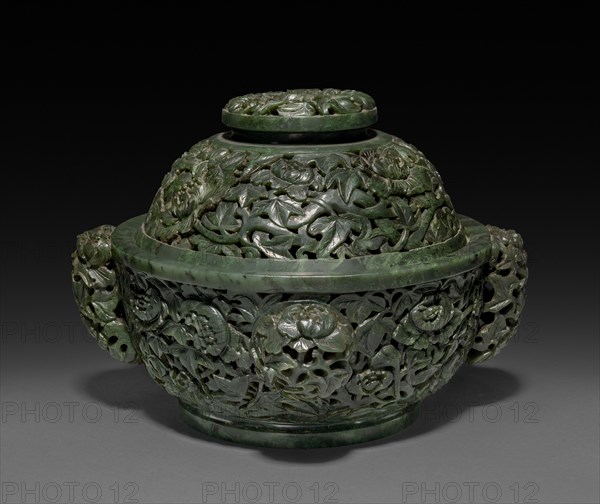 Incense Burner, 1736-1795. China, Qing dynasty (1644-1912), Qianlong reign (1735-1795). Jade; overall: 14.6 cm (5 3/4 in.).