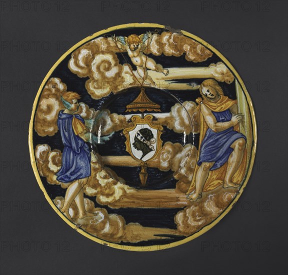 Plate with the Arms of the Pucci Family, 1532. Francesco Xanto Avelli (Italian, 1486/87-c. 1544). Tin-glazed earthenware (maiolica); diameter: 3.2 x 19.4 cm (1 1/4 x 7 5/8 in.).