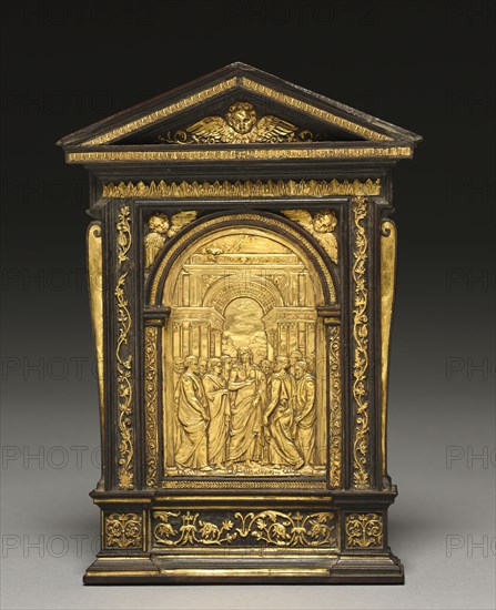 Pax with Christ Appearing to the Apostles, late 1500s. Cast after a model by Valerio Belli (Italian, c. 1468-1546). Gilt bronze in ebony frame; overall: 21.2 x 15.2 x 6.5 cm (8 3/8 x 6 x 2 9/16 in.).