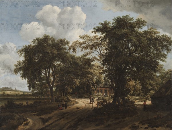 A Cottage in the Woods, c. 1662. Meindert Hobbema (Dutch, 1638-1709). Oil on canvas; framed: 122.5 x 149 x 12 cm (48 1/4 x 58 11/16 x 4 3/4 in.); unframed: 84 x 111.4 cm (33 1/16 x 43 7/8 in.).