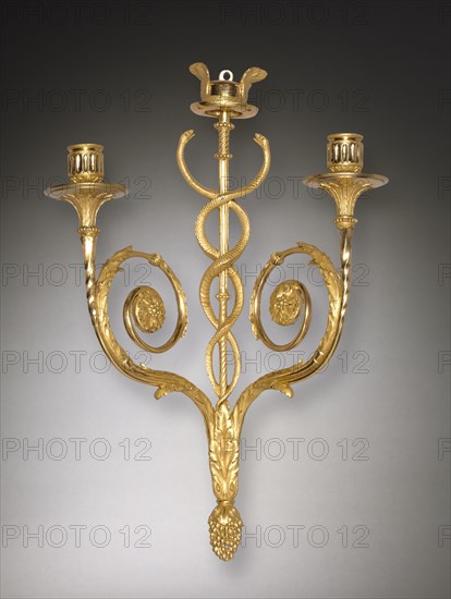 Pair of Louis XVI Style Candle Brackets, c. 1775-1790. France, style of Louis XVI, 18th Century. Gilded bronze;