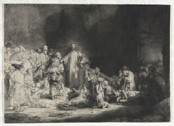 The Hundred Guilder Print, c. 1649. Rembrandt van Rijn (Dutch, 1606-1669). Etching, drypoint, and engraving; sheet: 28.3 x 38.2 cm (11 1/8 x 15 1/16 in.); platemark: 28.1 x 39 cm (11 1/16 x 15 3/8 in.)