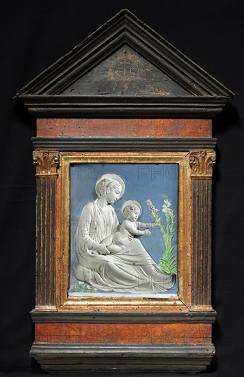 Madonna and Child, c. 1460-1470. Luca della Robbia (Italian, 1400 ?-1482). Glazed terracotta; overall: 111.2 cm (43 3/4 in.).