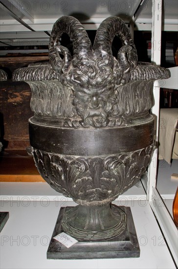 Pair of Urns with Satyr Heads, 1700s. France, 18th century. Bronze; overall: 80.6 x 67 x 55.9 cm (31 3/4 x 26 3/8 x 22 in.).