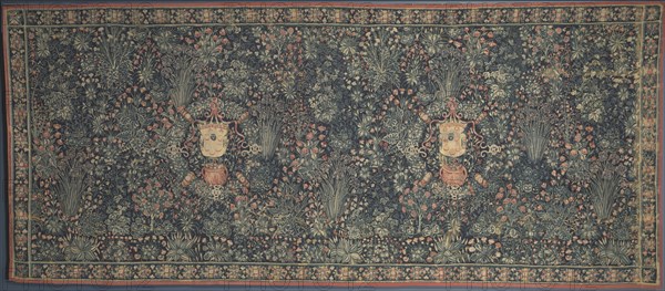 Millefleurs Tapestry with Medici Coat of Arms, 1520s. Netherlands, Hainault, early 16th century. Tapestry weave: wool and silk; overall: 274.2 x 639.7 cm (107 15/16 x 251 7/8 in.)