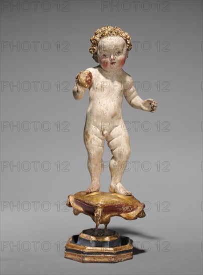 The Christ Child Holding a Pomegranate, c. 1510. South Germany, 16th century. Painted wood; overall: 22.3 x 8.3 x 7.7 cm (8 3/4 x 3 1/4 x 3 1/16 in.).