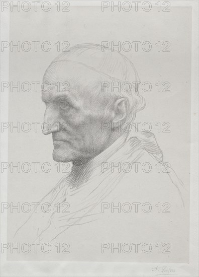 Portrait of Cardinal Manning (2nd Plate). Alphonse Legros (French, 1837-1911). Lithograph