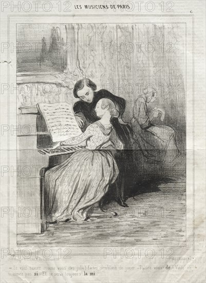 published in le Charivari (no du 6 mars 1841): The Musicians of Paris, plate 6: If you knew how pretty you are!, 6 March 1841. Honoré Daumier (French, 1808-1879), Aubert. Lithograph; sheet: 36.4 x 24.8 cm (14 5/16 x 9 3/4 in.); image: 24 x 18.2 cm (9 7/16 x 7 3/16 in.).