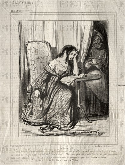 Les Actrices:  Le Rôle, 1843. Paul Gavarni (French, 1804-1866). Lithograph
