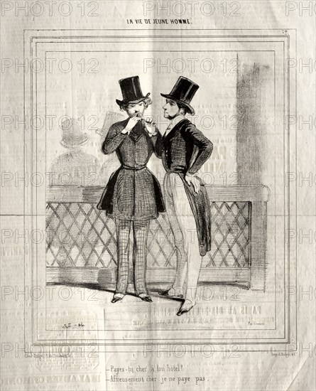 La Vie de Jeune Homme, 1842. Paul Gavarni (French, 1804-1866). Lithograph