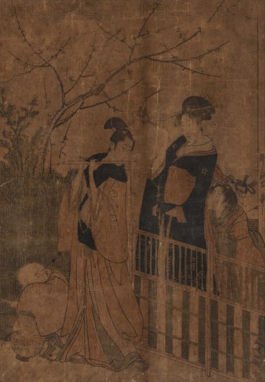 Serenade, 1753-1806. Kitagawa Utamaro (Japanese, 1753?-1806). Color woodblock print; sheet: 36.2 x 25.2 cm (14 1/4 x 9 15/16 in.).