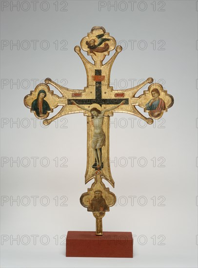 Processional Cross, c. 1320. Master of Santa Chiara (Italian). Oil on canvas on wood; unframed: 61.3 x 44.2 x 2.6 cm (24 1/8 x 17 3/8 x 1 in.).