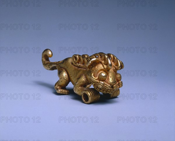Feline Pendant, c. 1000-1550. Panama, Veraguas(?) style, 10th-16th century. Cast gold; overall: 2.1 x 1.9 cm (13/16 x 3/4 in.).