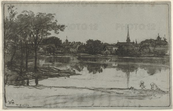 North Easton, Massachusetts, 1877. William Morris Hunt (American, 1824-1879). Charcoal; framing lines in charcoal; sheet: 26.5 x 41.5 cm (10 7/16 x 16 5/16 in.); image: 25.4 x 40.5 cm (10 x 15 15/16 in.).