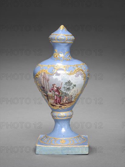 Urn, c. 1770. England, South Staffordshire, 18th century. Enamel; overall: 22.1 x 9.4 x 9.1 cm (8 11/16 x 3 11/16 x 3 9/16 in.).
