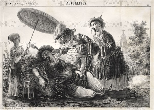 Actualités:  --Dites donc! dites donc! celeste Empereur...., 1841. Clémente Pruche (French, 1831-1870). Lithograph
