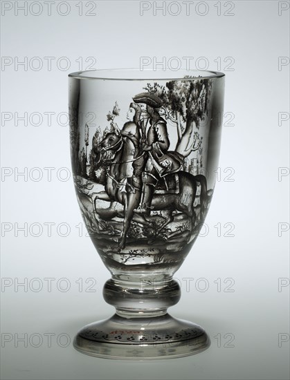 Glass, c. 1730-1750. Germany, 18th century. Glass; overall: 13.1 x 7.5 cm (5 3/16 x 2 15/16 in.).