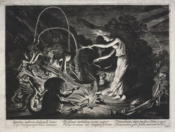 The Witch (Night Piece), 1626. Jan van de Velde (Dutch, 1620-1662). Engraving; framed: 39.4 x 51.6 cm (15 1/2 x 20 5/16 in.)