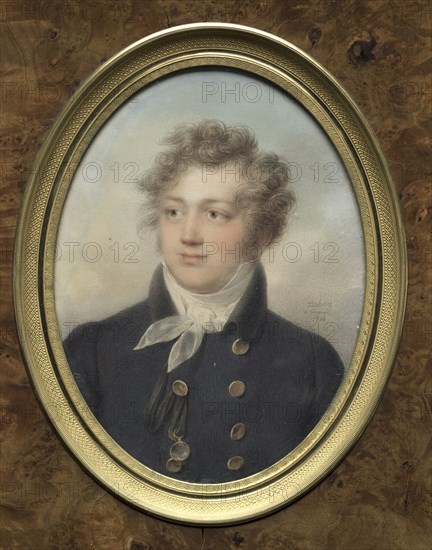 Portrait of a Man, possibly Alexander I, Emperor of Russia, 1814. Jean-Baptiste Isabey (French, 1767-1855). Watercolor on paper in a gilt metal mount and burr wood frame; framed: 23 x 17.7 cm (9 1/16 x 6 15/16 in.); unframed: 13.8 x 10.3 cm (5 7/16 x 4 1/16 in.)