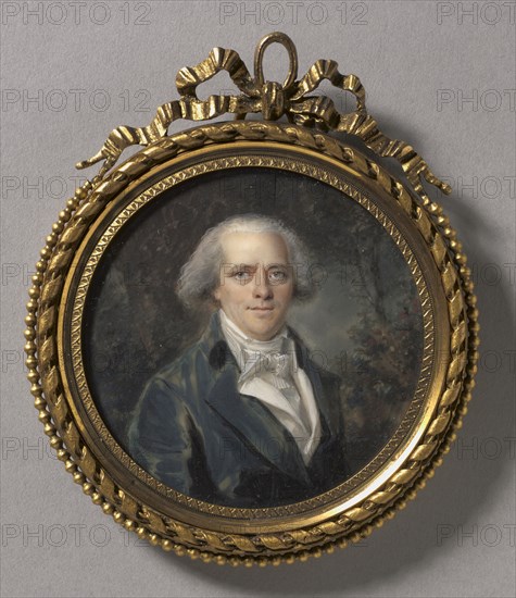 Portrait of Noël-François Charles Caille des Fontaines, 1795. Lié Louis Périn (French, 1753-1817). Watercolor on ivory in a later gilt metal frame; framed: 10.5 x 9 cm (4 1/8 x 3 9/16 in.); diameter: 6.2 cm (2 7/16 in.).