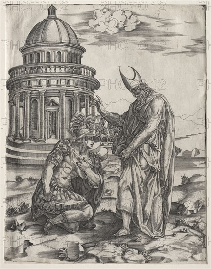 Alexander the Great and the High Priest of Jerusalem, mid 1540s. Master IRs (Italian). Engraving; sheet: 25.3 x 19.8 cm (9 15/16 x 7 13/16 in.)