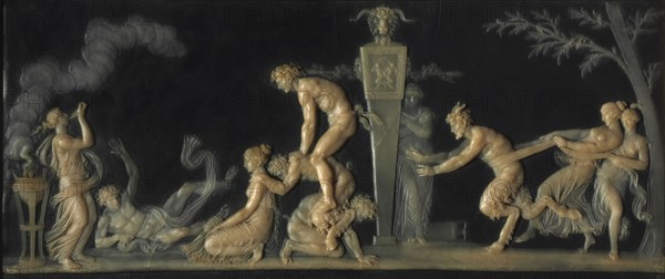 The Game of Leap Frog, 1785. Jean Guillaume Moitte (French, 1746-1810), Antoine-François Gérard (French, 1760-1843). Wax on slate; framed: 30 x 53.5 x 4 cm (11 13/16 x 21 1/16 x 1 9/16 in.); overall: 40.7 cm (16 in.).
