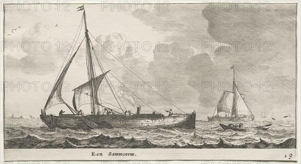 Ships of Amsterdam: A Merchantman. Reinier Nooms (Dutch, c. 1623-1667). Etching