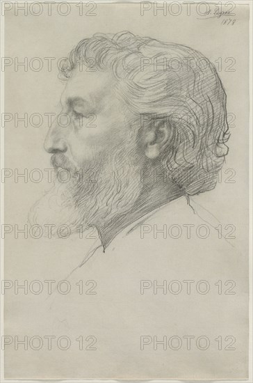 Sir Frederick Leighton, 1878. Alphonse Legros (French, 1837-1911). Graphite; sheet: 38.3 x 25.2 cm (15 1/16 x 9 15/16 in.).